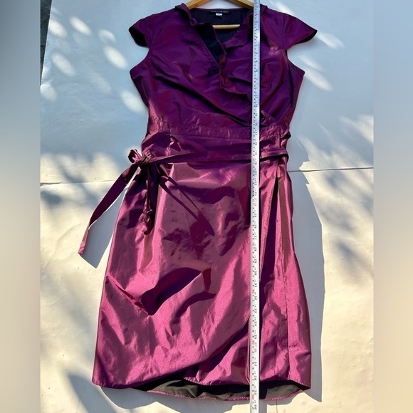 FRANCO Mirabelli fuchsia pink purple wrap ruffles dress - Picture 6 of 8